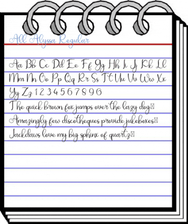 All Alyssa Regular Font