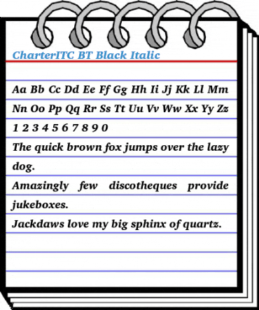 CharterITC BT Black Italic Font