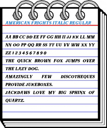American Frights Italic Regular Font