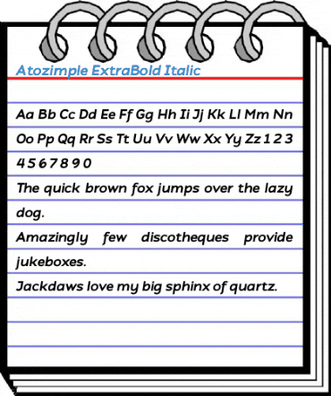 Atozimple ExtraBold Italic Font