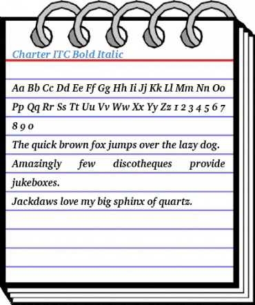 Charter ITC Bold Italic Font
