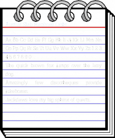 Austral Slab Maplines Light Font