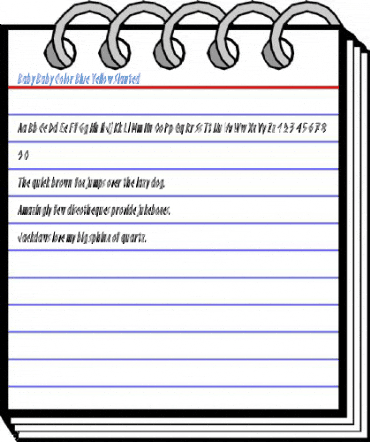 Baby Baby Color Blue Yellow Slanted Font
