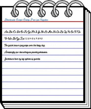 Blackcode Script Stamp Free for Regular Font