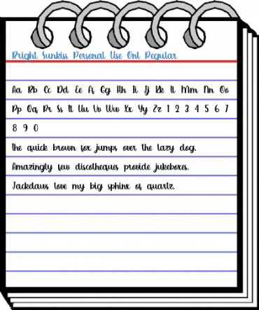 Bright Sunkiss Personal Use Onl Regular Font