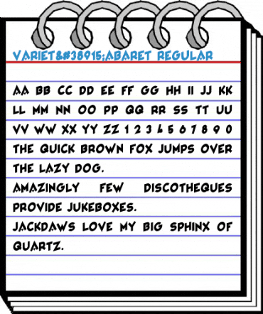 Variet頃abaret Regular Font