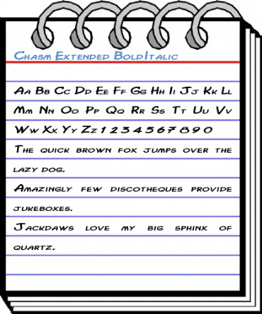 Chasm Extended BoldItalic Font
