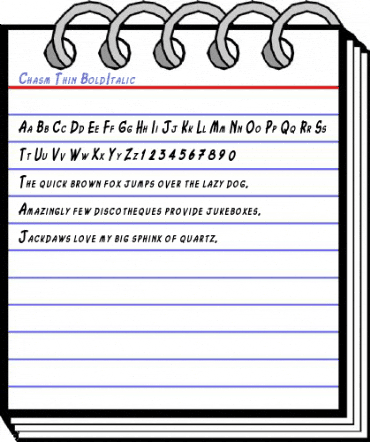 Chasm Thin BoldItalic Font