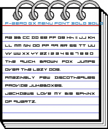 F-Zero GX Menu Font Bold Bold Font