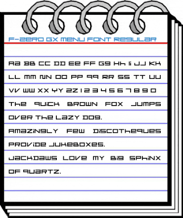 F-Zero GX Menu Font Regular Font