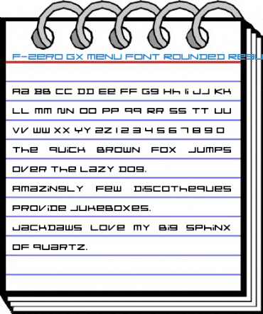 F-Zero GX Menu Font Rounded Font