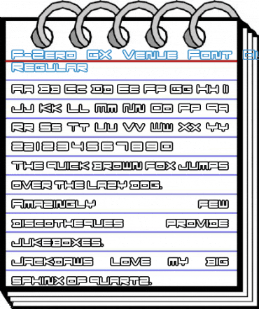F-Zero GX Venue Font Outlines Regular Font