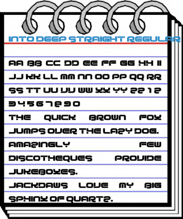 Into Deep Straight Regular Font