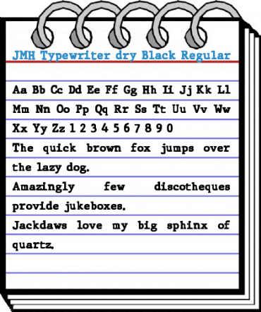 JMH Typewriter dry Black Regular Font