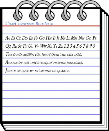 ChazCondensed BoldItalic Font