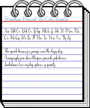 Manthine Personal Use Only Regular Font