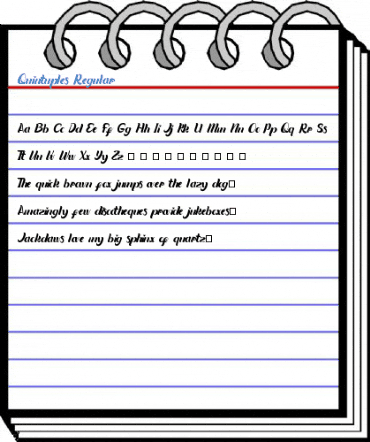Quintuples Regular Font