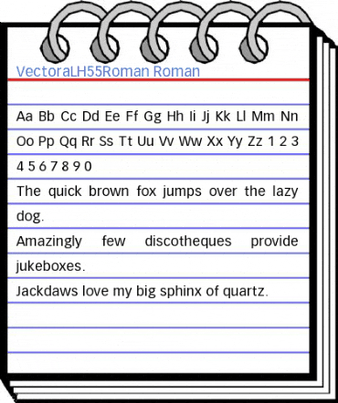 VectoraLH55Roman Roman Font