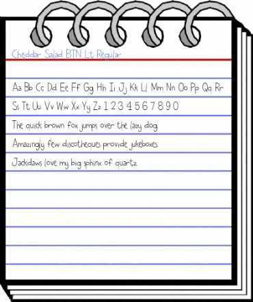 Cheddar Salad BTN Lt Regular Font