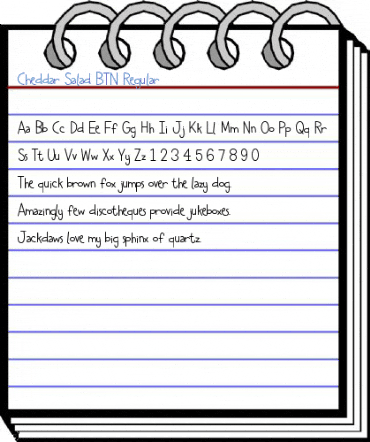 Cheddar Salad BTN Regular Font