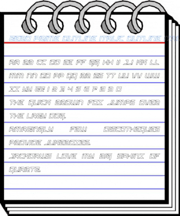 Zero Prime Outline Italic Outline Italic Font