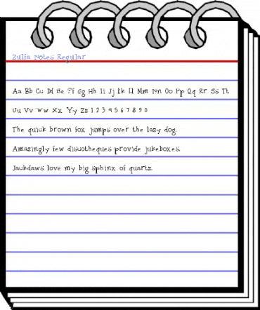 Zulfa Notes Regular Font