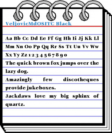 VeljovicMdOSITC Font