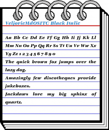 VeljovicMdOSITC Black Italic Font