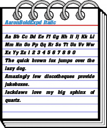 AaronBoldExpd Italic Font