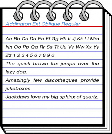 Addington Ext Oblique Regular Font