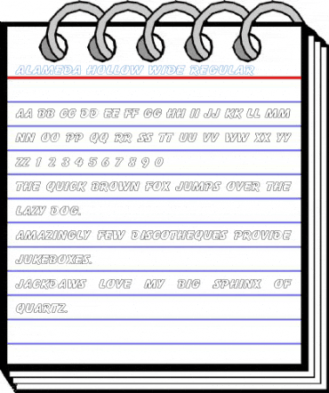 Alameda Hollow Wide Regular Font