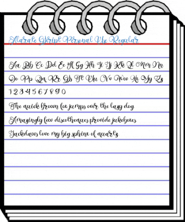 Alarate Script Personal Use Regular Font