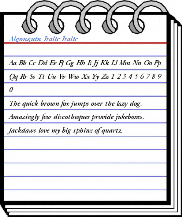 Algonquin Italic Italic Font