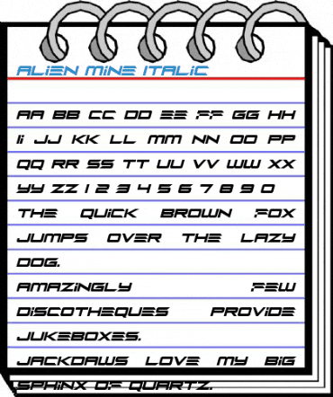 Alien Mine Italic Font