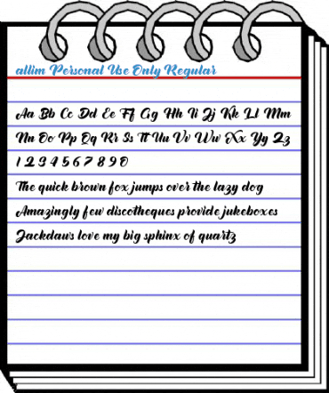 allim Personal Use Only Regular Font