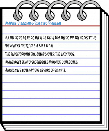 Ampire Staggered Rotated Regular Font