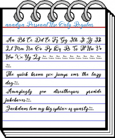anadya Personal Use Only Regular Font