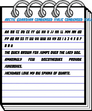 Arctic Guardian Condensed Italic Condensed Italic Font