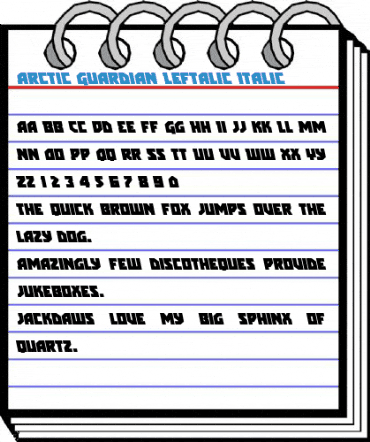 Arctic Guardian Leftalic Italic Font