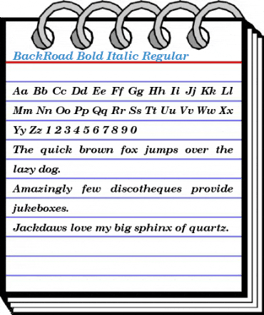 BackRoad Bold Italic Regular Font