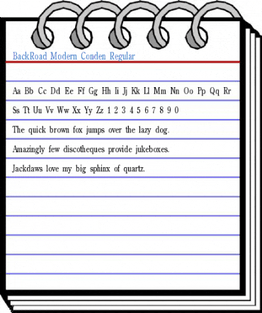 BackRoad Modern Conden Regular Font