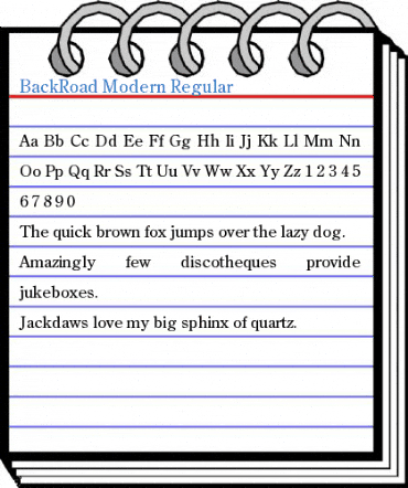 BackRoad Modern Regular Font