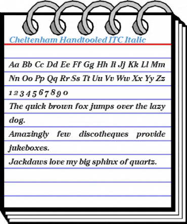 Cheltenham Handtooled ITC Italic Font