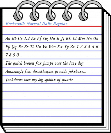 Baskerville-Normal-Italic Regular Font