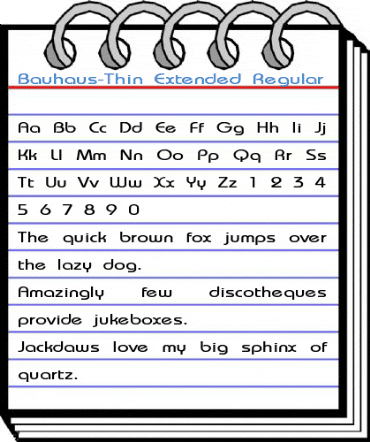 Bauhaus-Thin Extended Regular Font