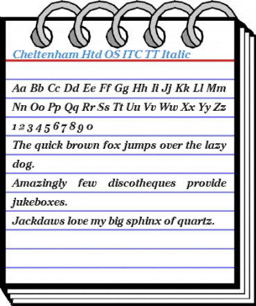 Cheltenham Htd OS ITC TT Italic Font