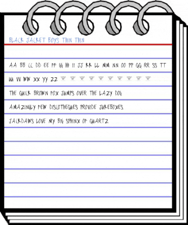 black jacket boys Thin Thin Font