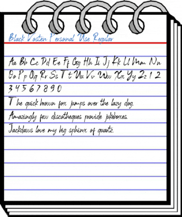 Black Vosten Personal Use Regular Font
