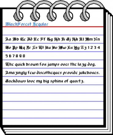 BlackForest Regular Font