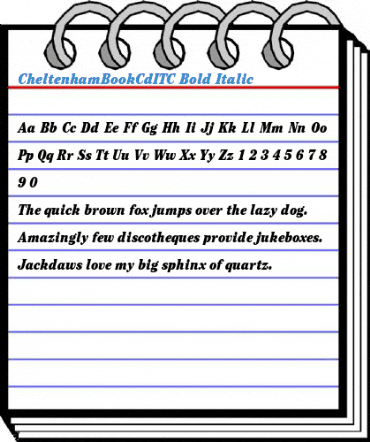 CheltenhamBookCdITC Bold Italic Font